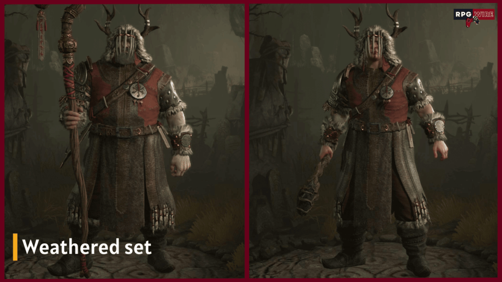 Weathered Diablo 4 druid armor set
