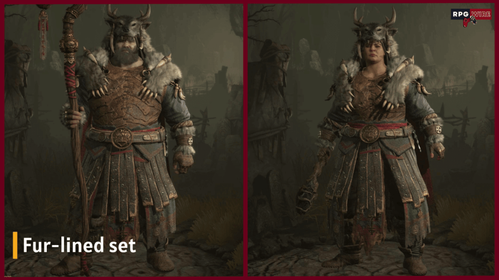Fur-lined Diablo 4 druid armor set