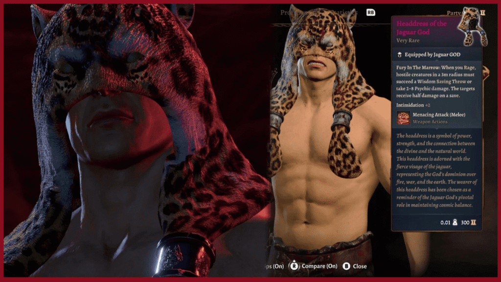 3. Jaguar God Helmet BG3 armor mod